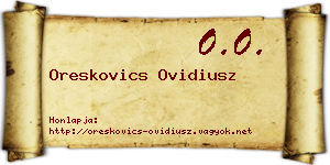 Oreskovics Ovidiusz névjegykártya